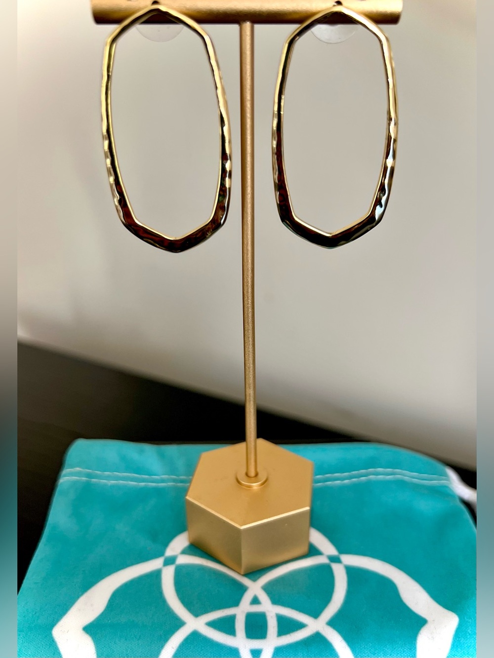 Kendra Scott Hammered Gold Open Hoop Earrings